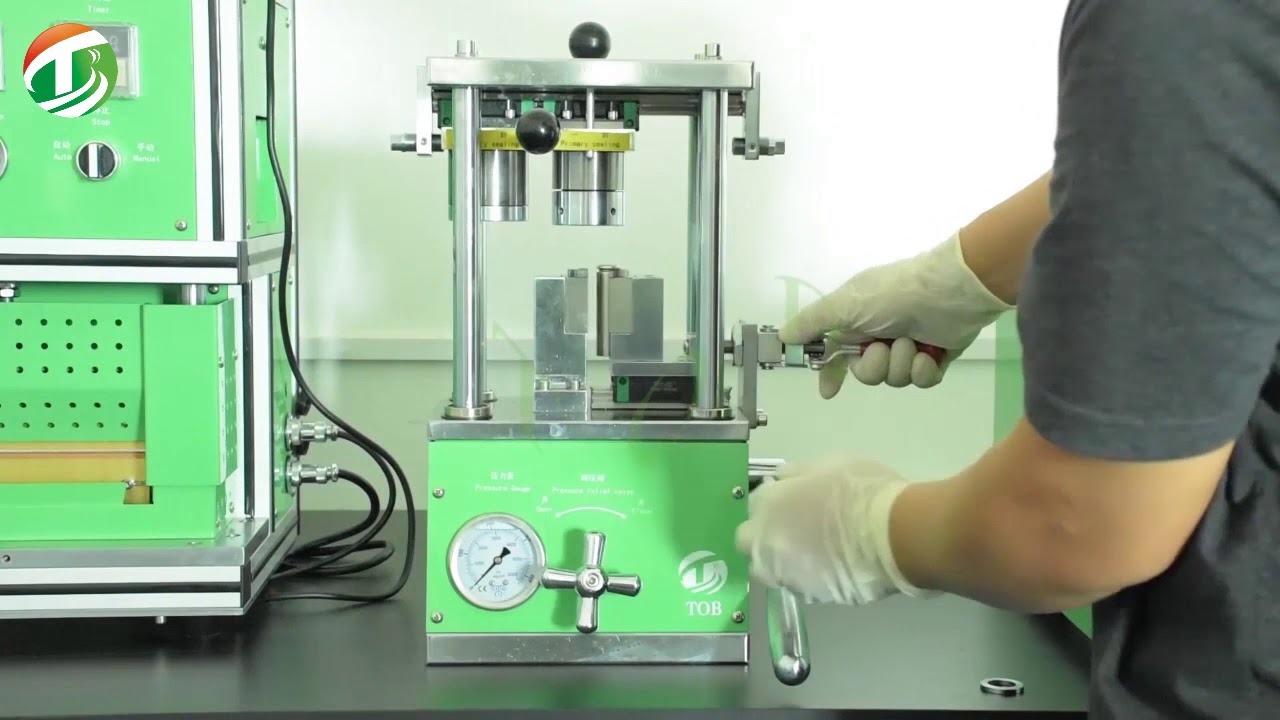 hydraulic Sealing machine for cylinder cell TOB CF650 YouTube