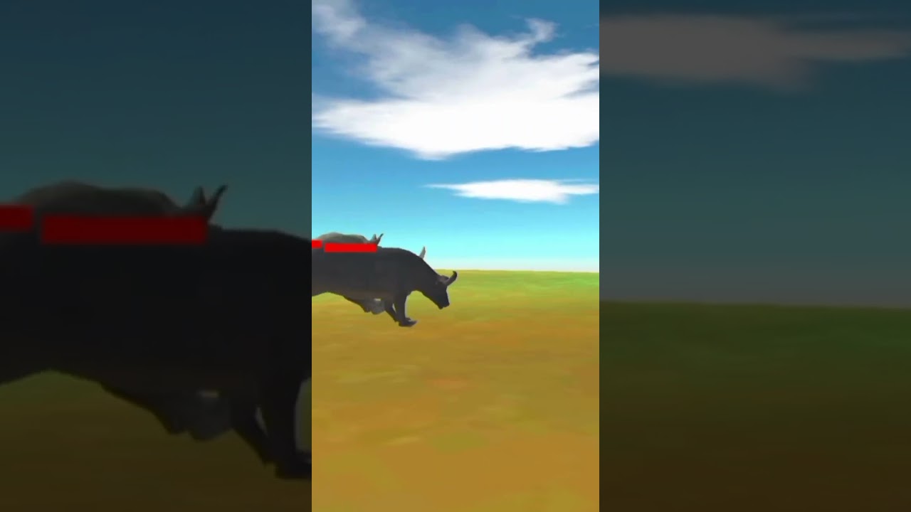 Rhino vs Buffalo speed race - Animal Revolt Battle Simulator