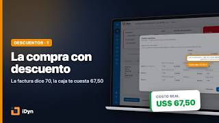 Compra con descuento del proveedor: la rebaja va en la línea, no en el costo | iDyn