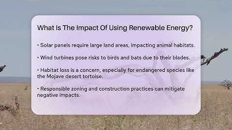 What Is The Impact Of Using Renewable Energy? - Ecosystem Essentials