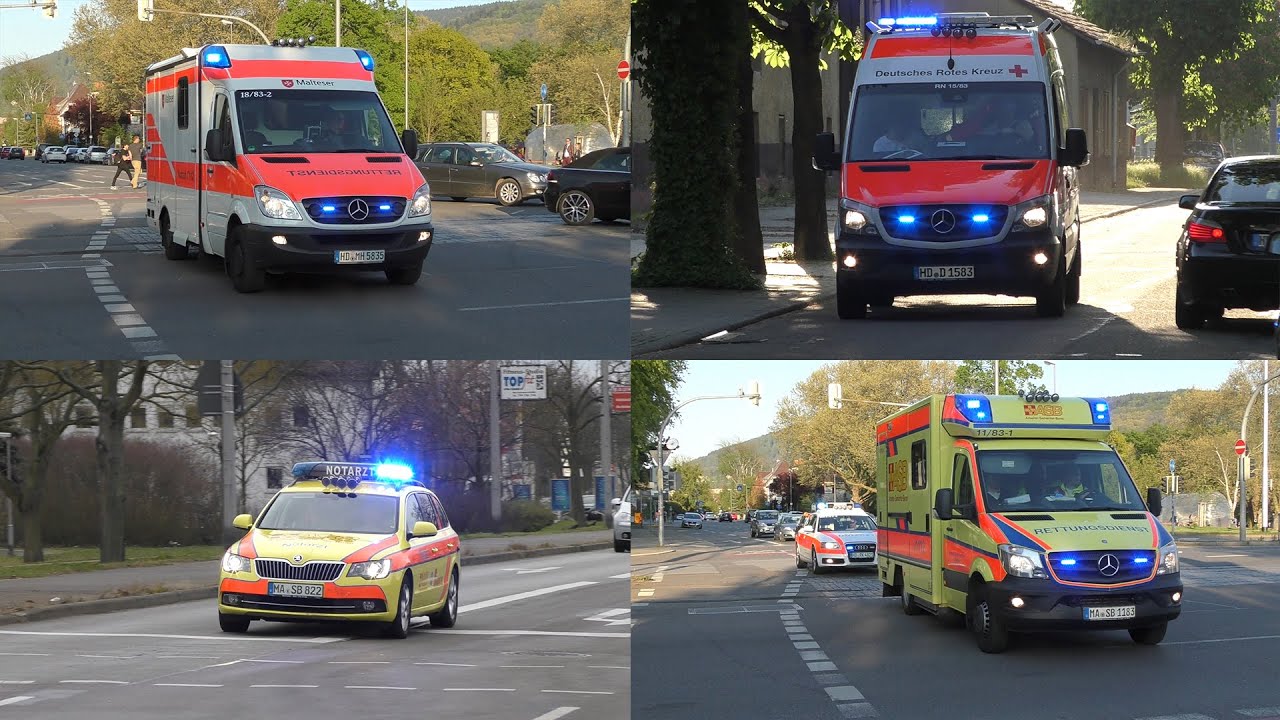 Zusammenschnitt Rettungsdienst Rhein-Neckar/ Heidelberg/ Mannheim