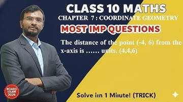 The distance of the point (-4, 6) from the x-axis is …… units. (4,-4,6)