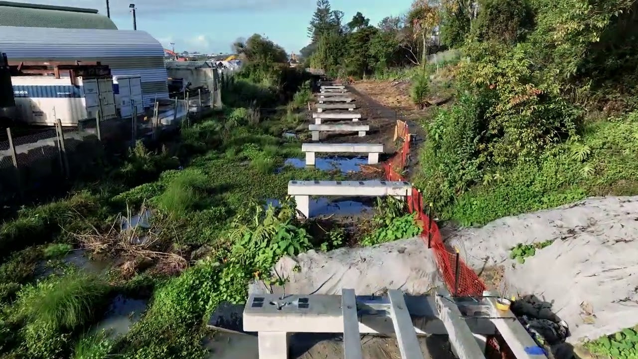 Birds-eye view of construction, July 2024