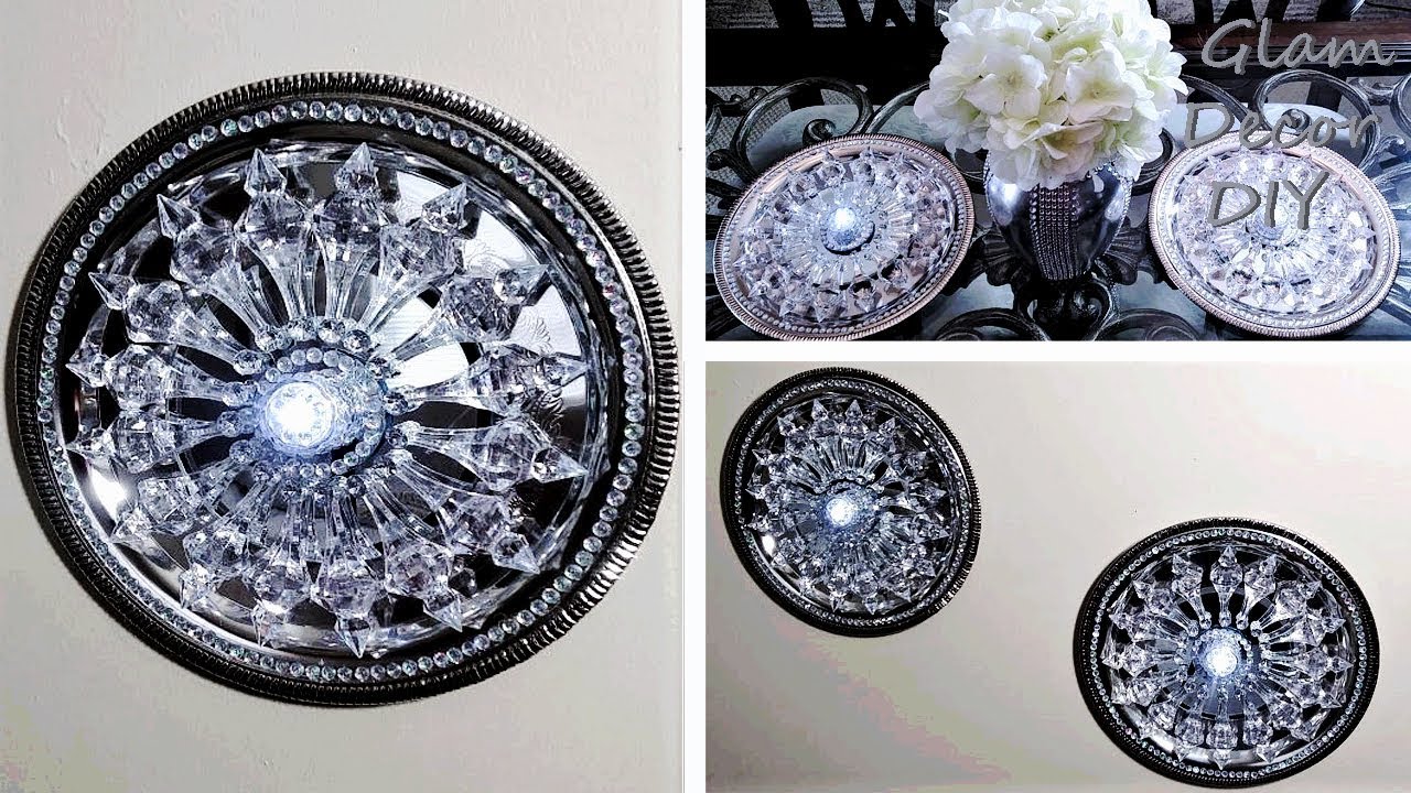 Dollar Tree DIY Glam Crystal Wall Mirrors YouTube