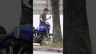 Keanu Reeves Drive Test His New Motorcycle Near His Garage