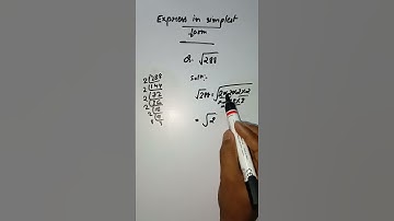 Square roots : Express in simplest form