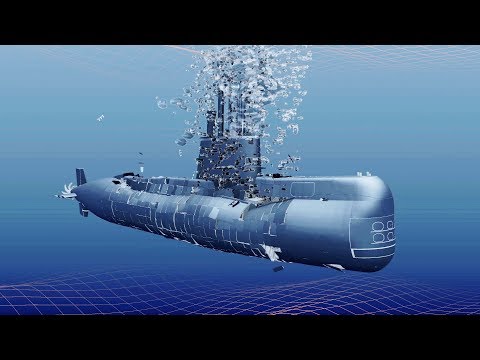 Submarine ARA San Juan Simulation (Implosion + Sinking) | Similar to KRI Nanggala 402