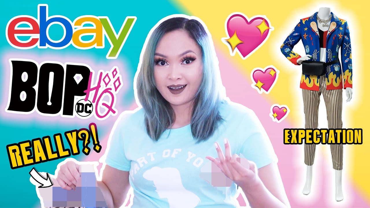 ebay BIRDS OF PREY Harley Quinn Blue Sequin Blazer Costume TRY ON REVIEW, FIRST IMPRESSIONS