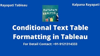 Conditional Text Color Formatting in Tableau