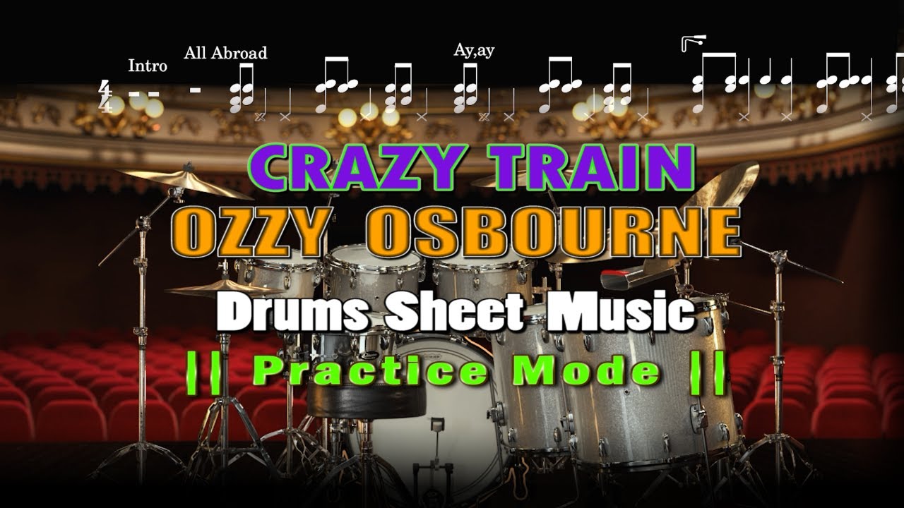Ozzy Osbourne Crazy Train Drums Sheet Music (Play Along) YouTube