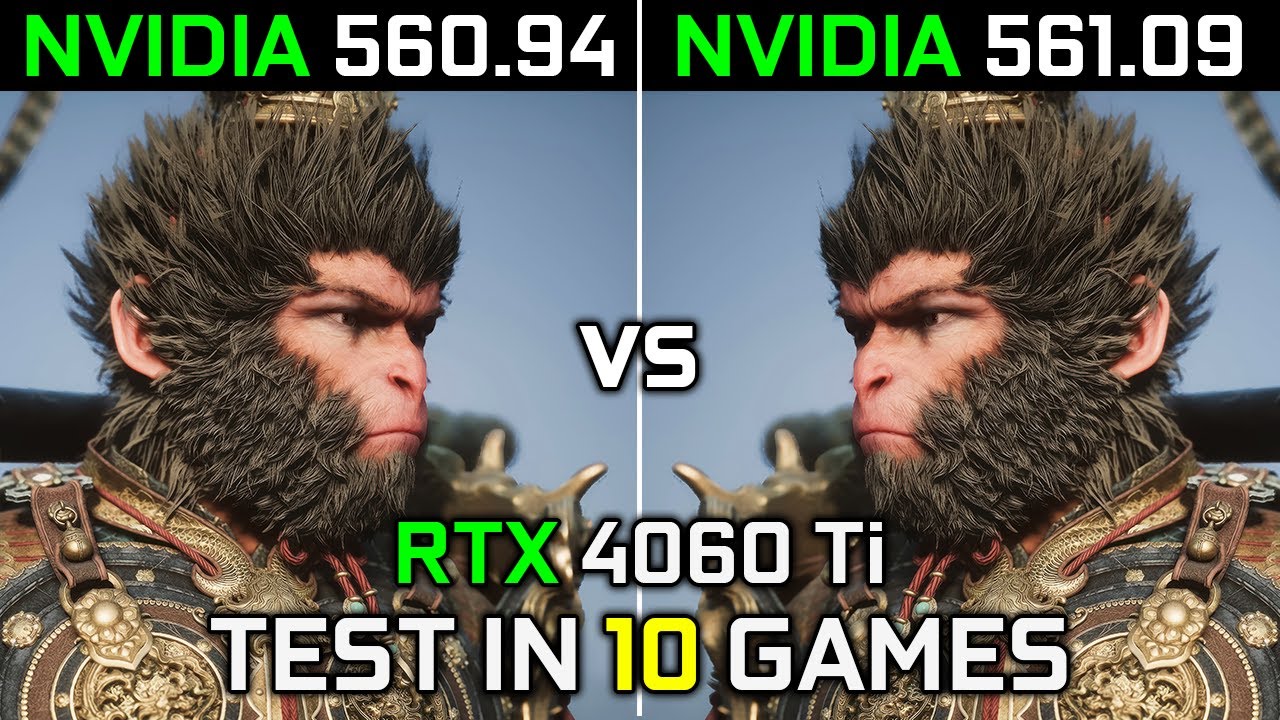 Nvidia Drivers (560.94 vs 561.09) RTX 4060 Ti Test in 10 Games