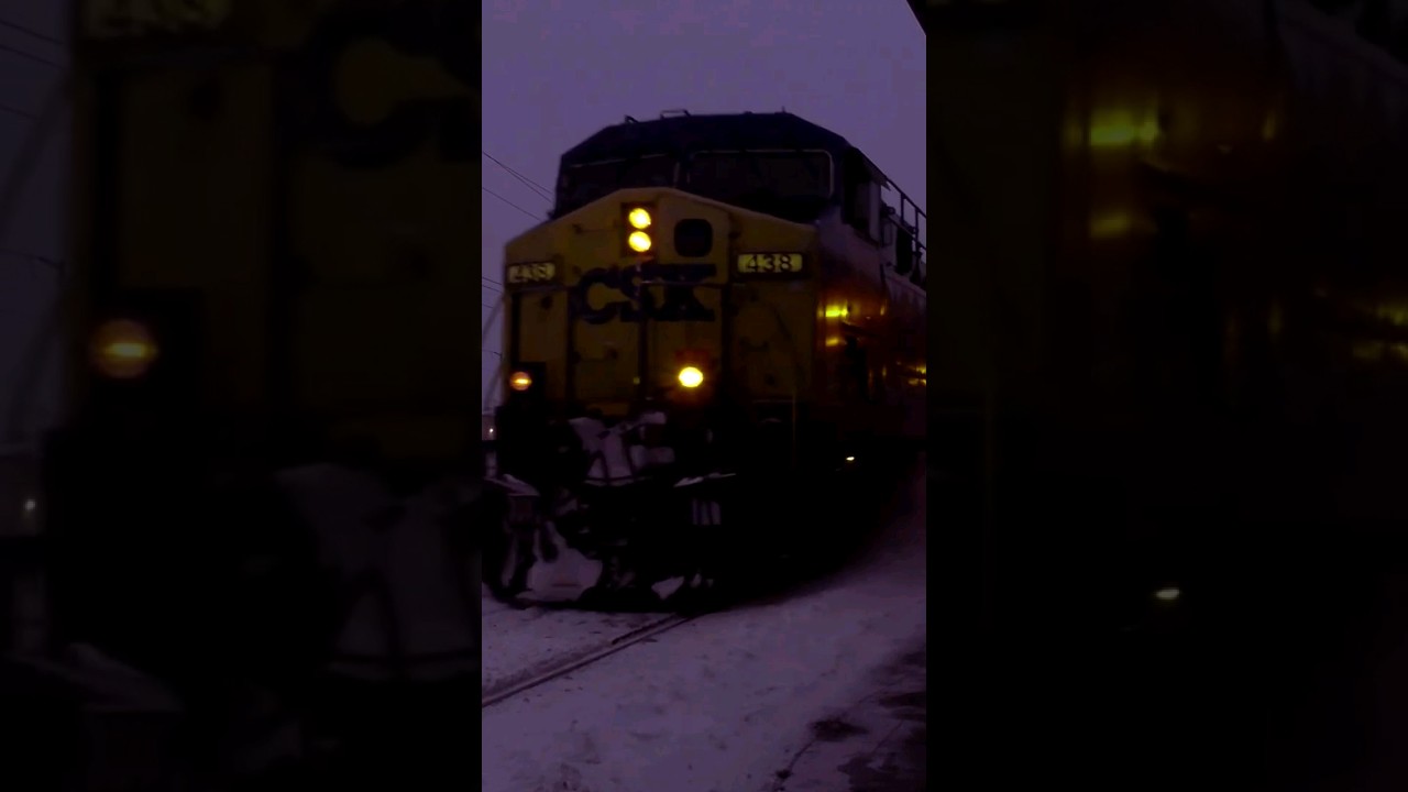 Freight train blasts us with snow  