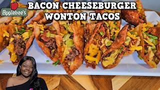 Applebee's New BACON CHEESEBURGER WONTON TACOS... Homemade & BETTER!