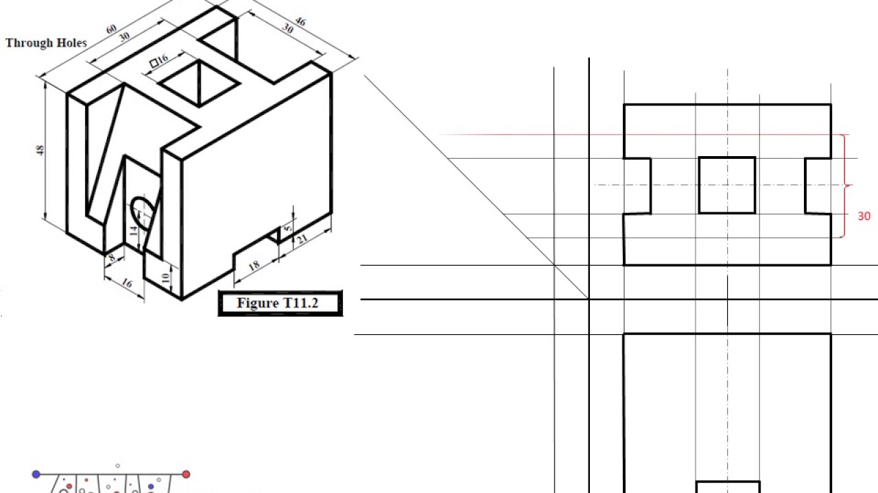 Engineering Drawing Tutorials Orthographic and sectional views T 11 2 ...