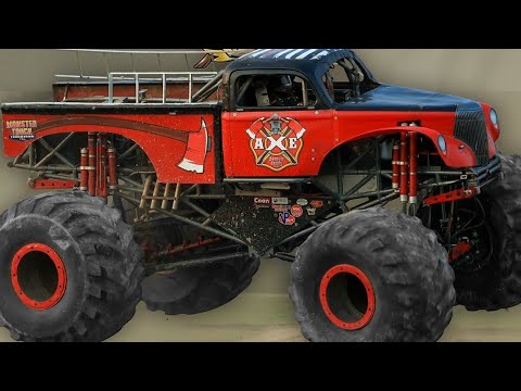 Monster jam showdown axe fire truck