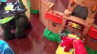 Fisher Price Imaginext Castle Dragon Vs Mega Apatosaurus - Dinosaur Toys