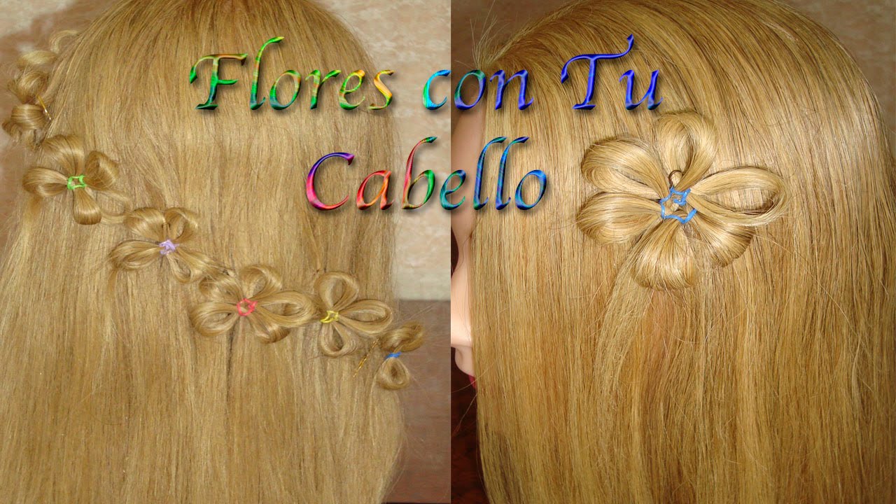 PEINADO FLORES CON TU CABELLO  PEINADOS FACILES Y BONITOS 