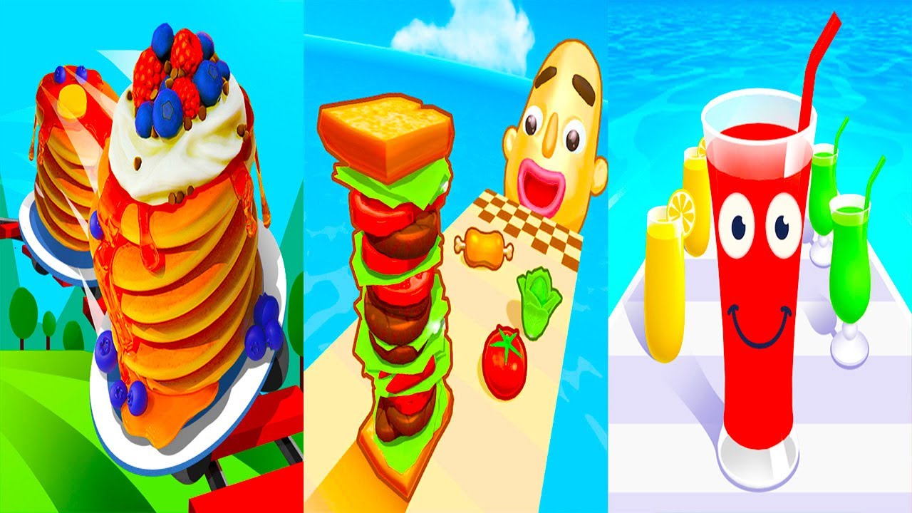 Pancake Run VS Sandwich Runner VS Juice Run - All Levels Gameplay Android iOS Ep 2