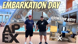 Embarkation Day for Celebrity Apex with Ocean View Room Tour #3111