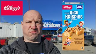 Kelloggs New Chocolate Chip Cookie Dough Rice Krispie Squares