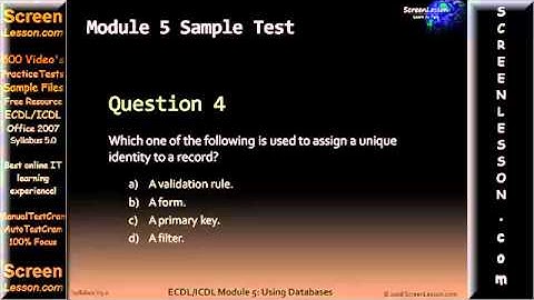 European Computer Driving Licence Module 5 Access: Test Q. Solution
