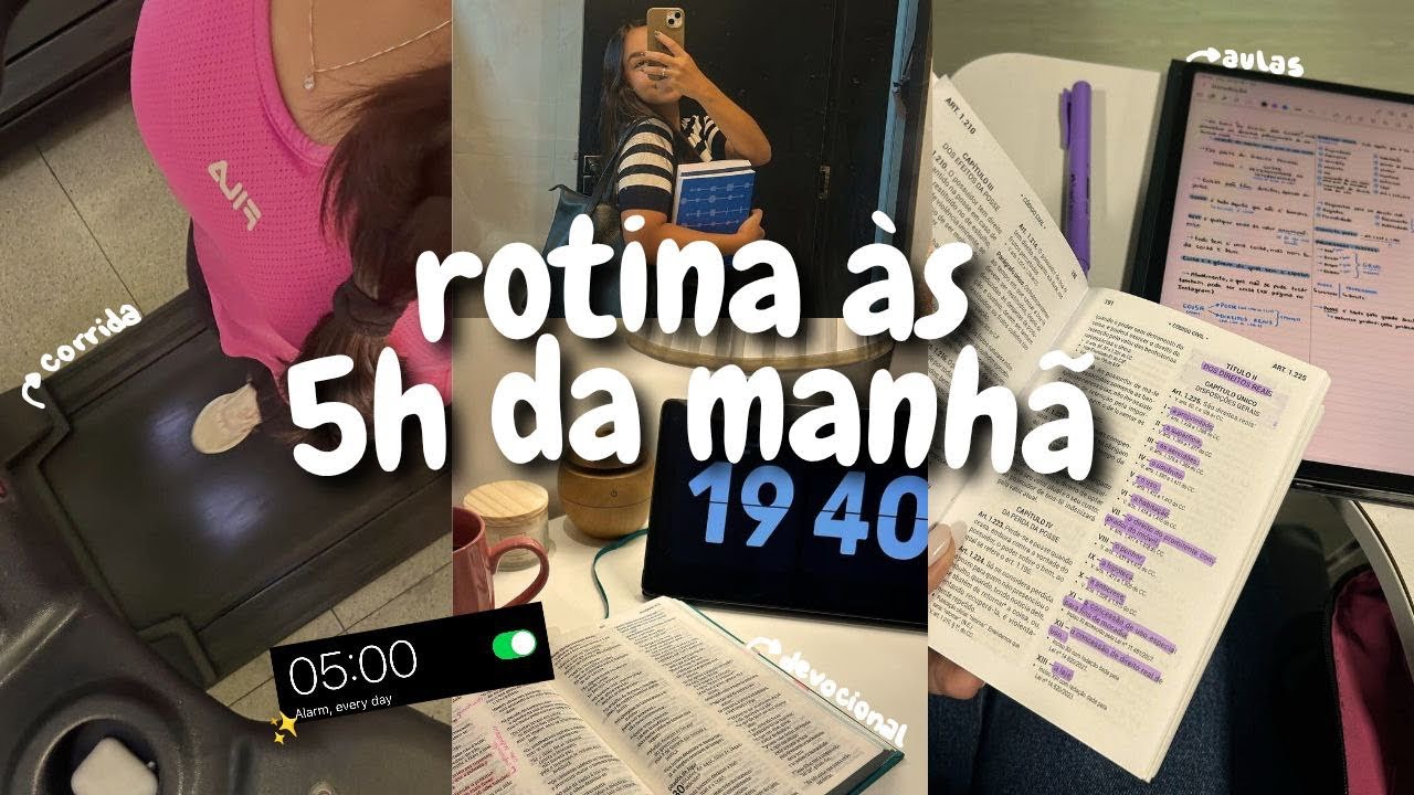 ROTINA DA MANHÃ produtiva | 5am club, estudante de Direito… 