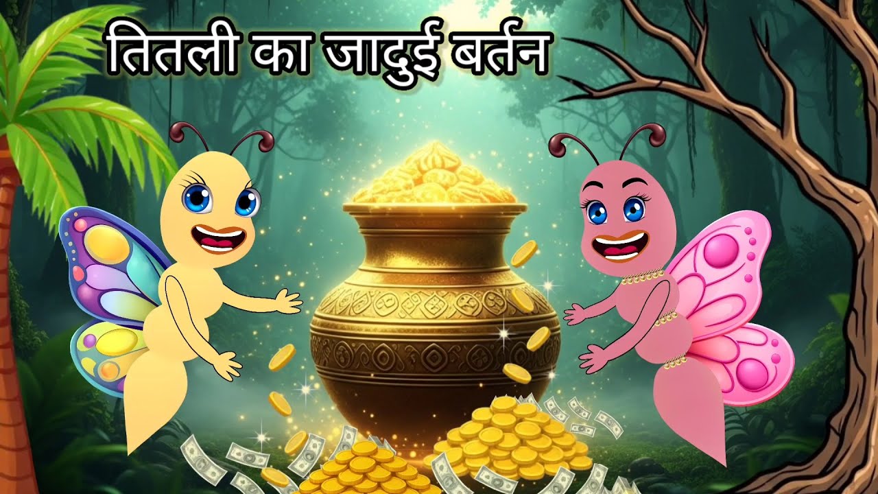 तितली का जादुई बर्तन | Hindi Kahani Cartoon | Jadui Kahaniya | Jadui Bartan Wala Cartoon