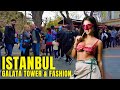 Istanbul Galata Tower - Istiklal Street Walking Tour  4k