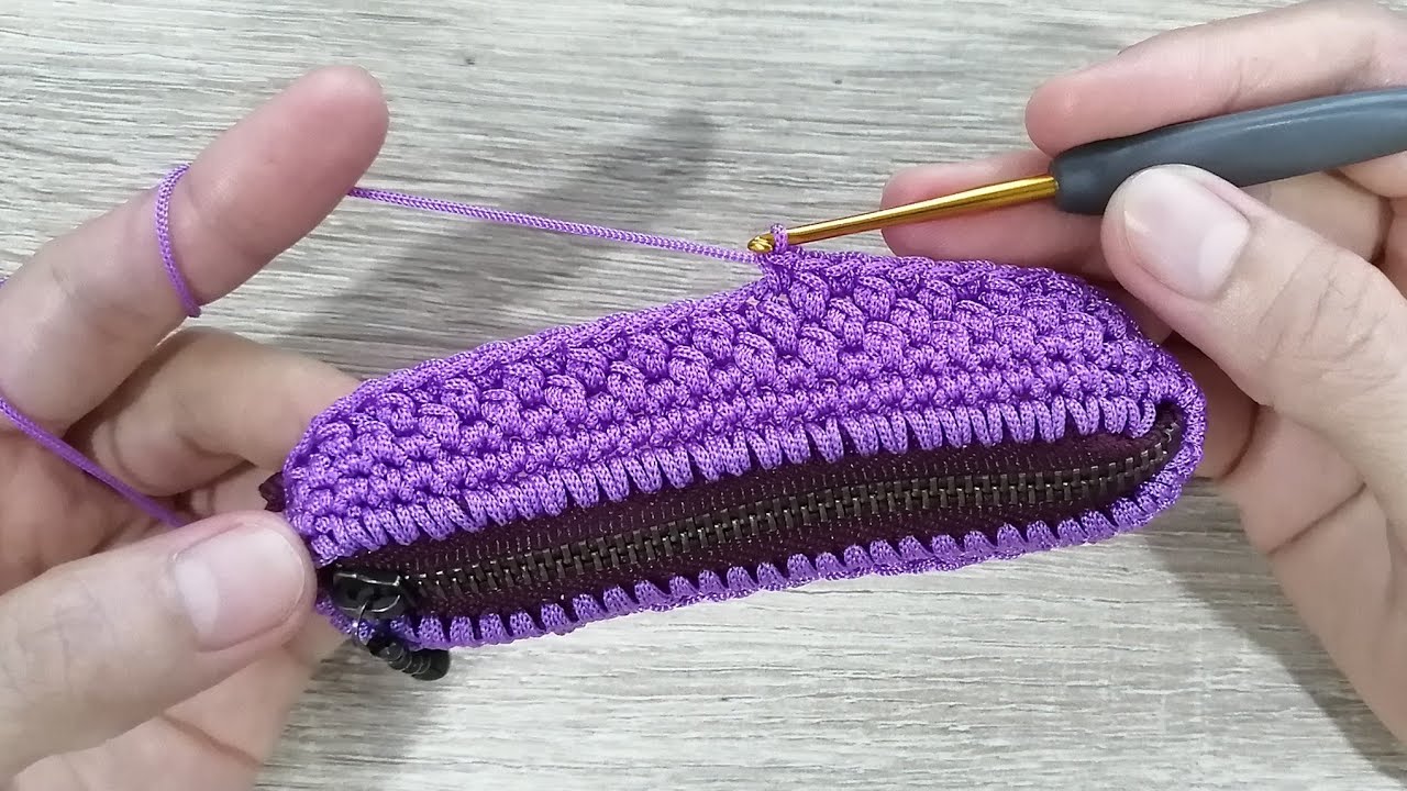 Easy DIY crochet coins purse with zipper🔥Step By Step🔥🔥Lai Thai stitch​