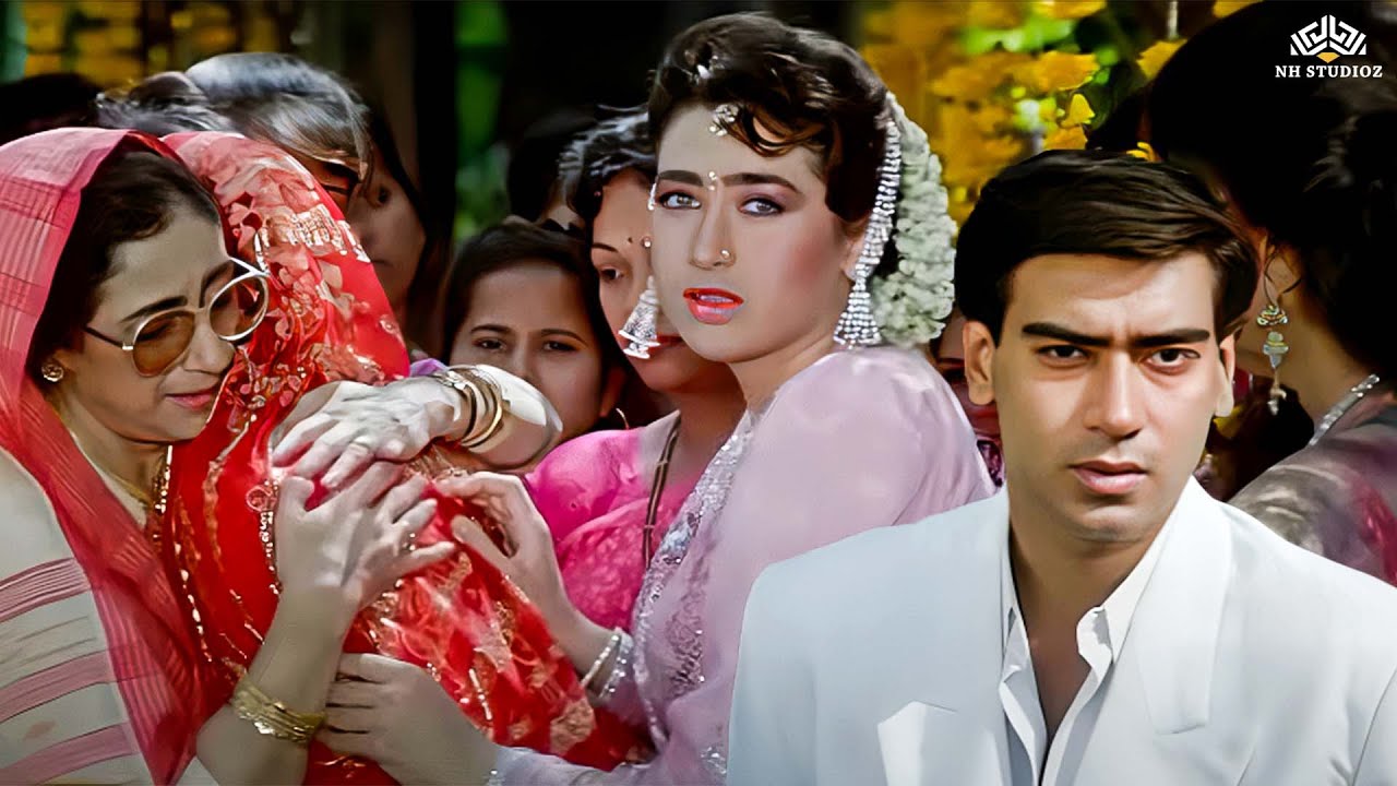 बहन की विदाई के साथ-साथ करिश्मा कपूर को हुआ अजय देवगन से प्यार। Jigar (1992) - Emotional Scene