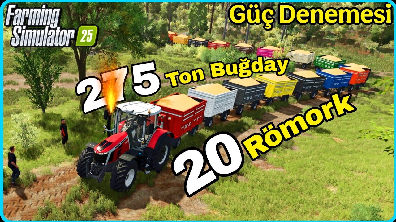 275 TON BUĞDAYI 20 RÖMORKLA ÇIKATMAYA ÇALIŞTIK🔸️ EFSANE FS25 GÜÇ DENEMESİ 