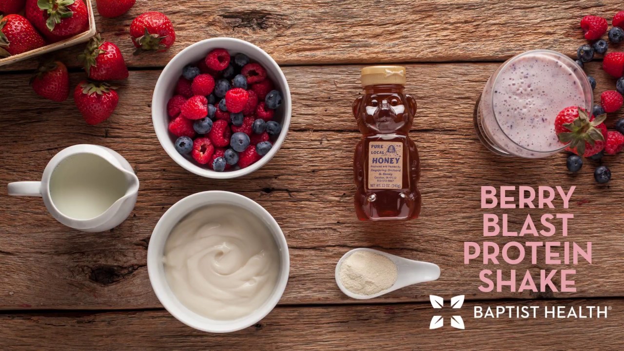 Healthy Recipes Berry Blast Protein Shake Baptist Health YouTube