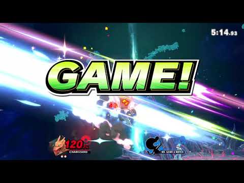 charizard stares into mr game and watch's soul with his cold, dead eyes and say "sayonara, bucko"