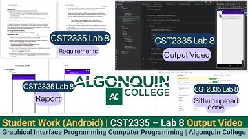 Student Work(Android)|CST2335 – Graphical Interface Programming Lab 8 Output Video|Algonquin College