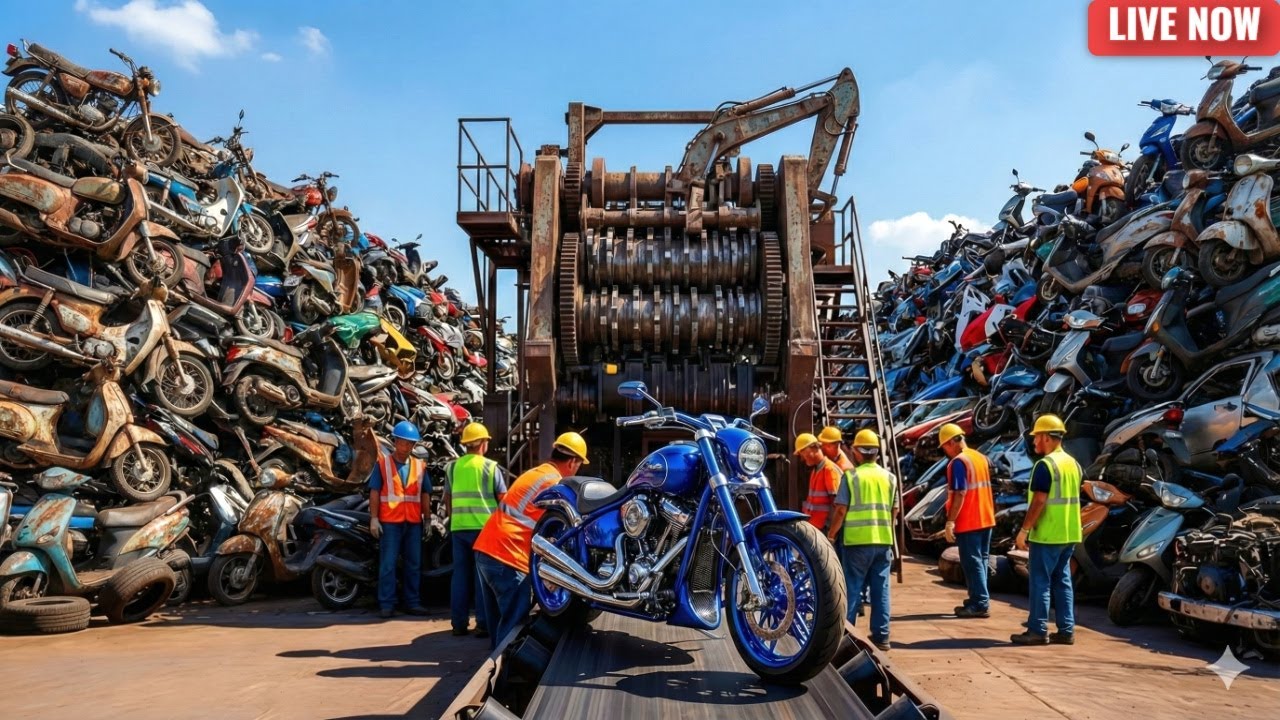 How They Turn OLD BIKES into NEW — Crushing, Melting, Rebuilding