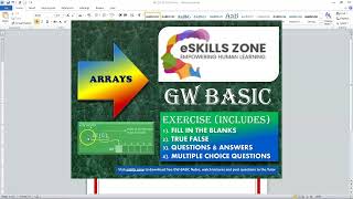 GW BASIC - ARRAYS - MCQ's 41 TO 55