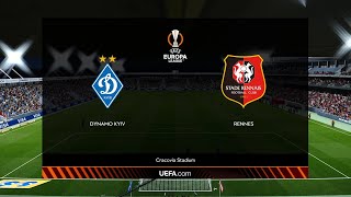 Dynamo Kyiv vs Rennes | Cracovia Stadium | 2022-23 UEFA Europa League | PES 2021