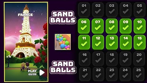 *NEW UPDATE* SAND BALLS FRANCE CITY - Gameplay Walkthrough Level 6 to 15 || Unlock Puzzles