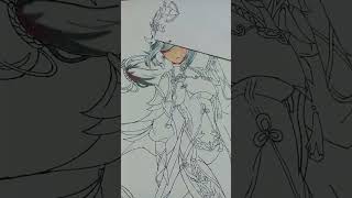 Genshin Shenhe Drawing #shorts Genshin Shenhe Drawing #shorts