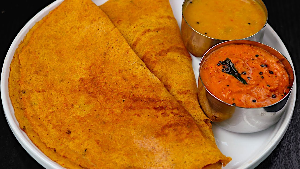 கொண்டைக்கடலை தோசை, கார சட்னி சுவையா இப்படி செஞ்சு பாருங்க👌 | instant dosa recipe | chana dosa recipe