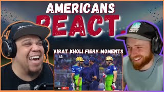 AMERICAN REACTS TO VIRAT KHOLI TOP 10 MOST FIERY MOMENTS | AGGRESSIVE SIDE || REAL FANS SPORTS