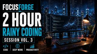 2 Hour Rainy Coding Session Vol. 3 | Ambient Focus Music for Programming, Deep Work & Productivity