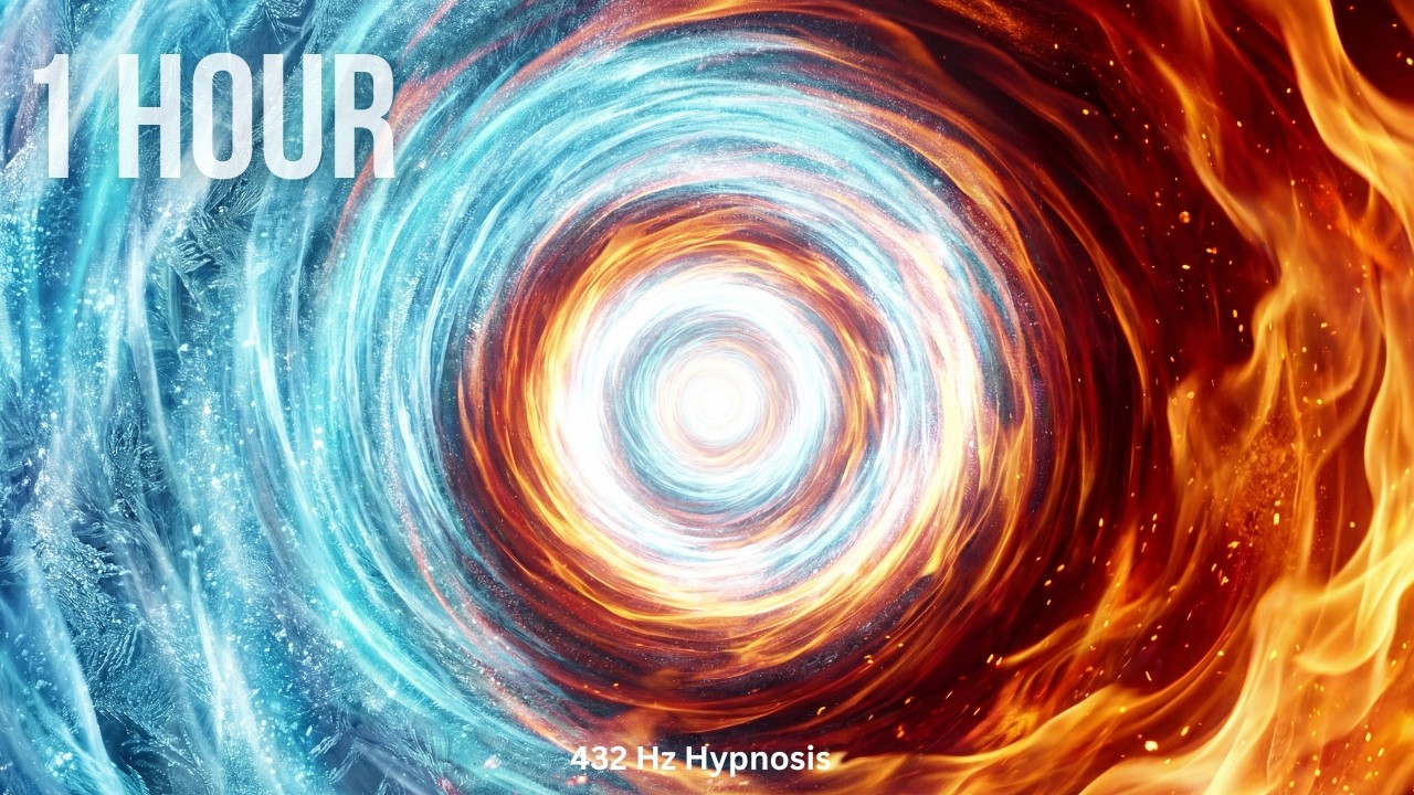 1 Hour Fire & Ice Hypnosis Spiral - Deep Sleep Induction | 432 Hz