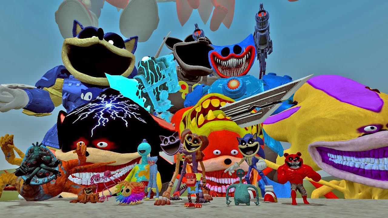 New Shin sonic tapes Vs New Monster Poppy 5: Bat titan, catday, Big Titan, Dogday Eater, Sponge Eat