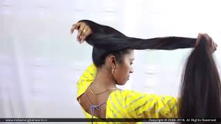 ILHW Real Rapunzel Sonali's Floor Length Hair Brushing & Elegant Extra Huge 8 Figure Stick Bun