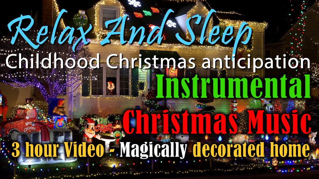 Childhood Christmas anticipation. Beautiful Christmas Music outside a