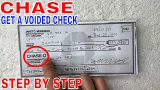 ✅  How To Get A Voided Chase Check 🔴