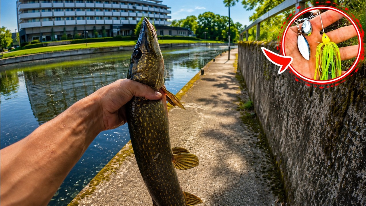 Fishing in Smiths Falls with a Spinnerbait! (Pike & Bass Action!)