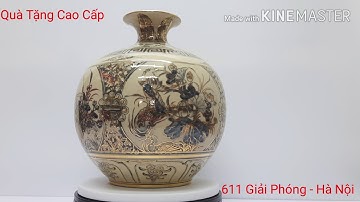 BÌNH HÚT LỘC TỨ CẢNH VẼ VÀNG 24K GỐM CHU ĐẬU