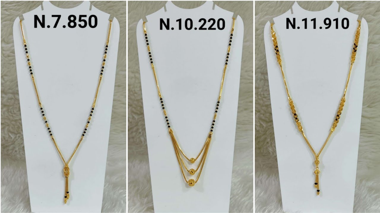 Under 10 gram gold mini mangalsutra pendant designs with price / hallmark mini gold pendant designs